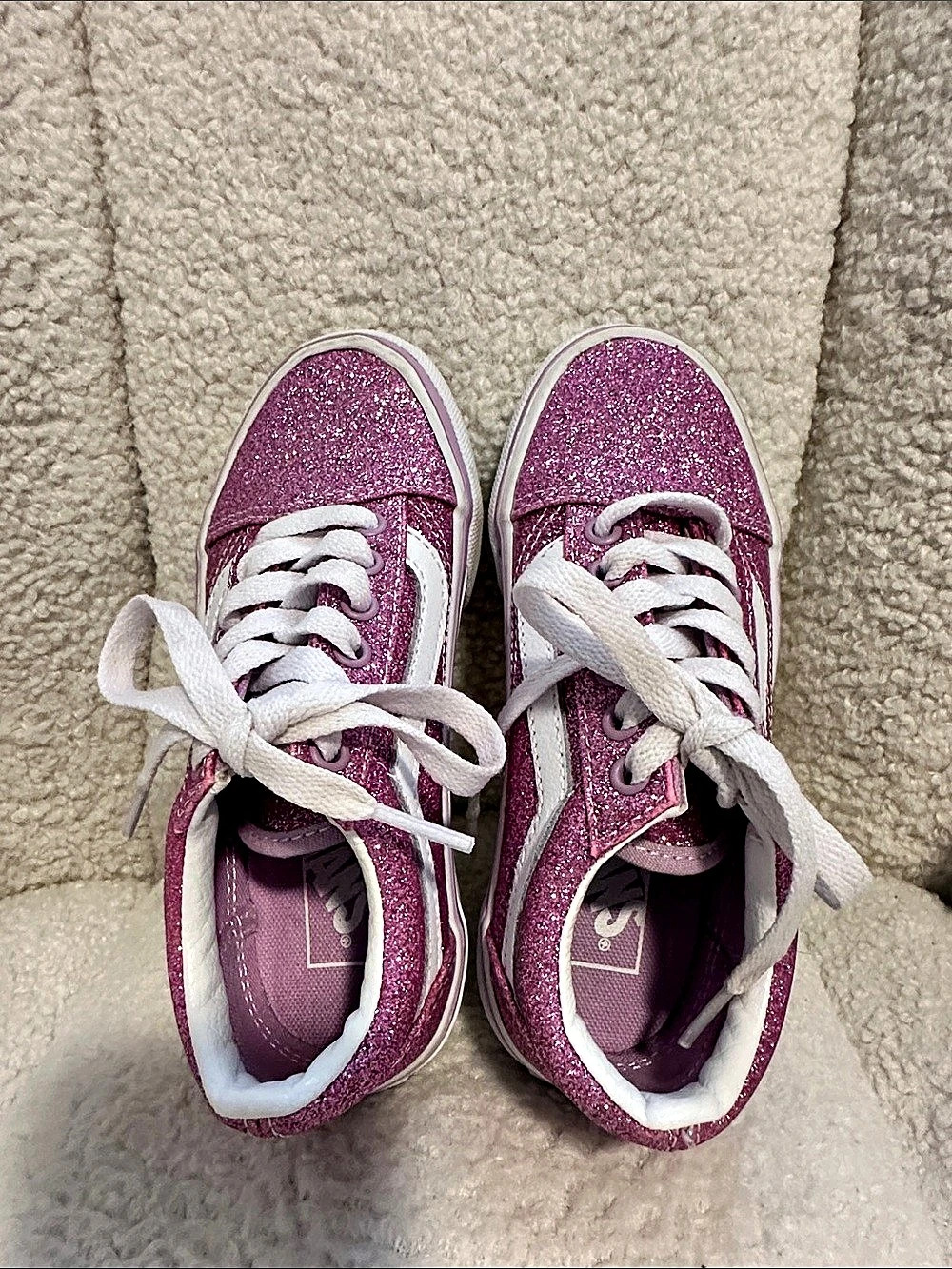 Vans Kids Glitter Old Skool Pink Sneakers Girls US 12.0